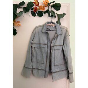 Hemsmith Jean Jacket Men’s Small Utility Zip Front Oversized Workwear Style Pock